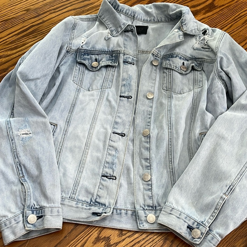 Risen medium distressed denim jacket.